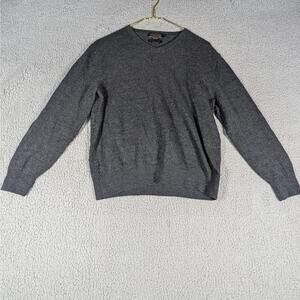 Pendleton Sweater Mens Large Gray Washable Wool Merino V Neck Pullover Classic